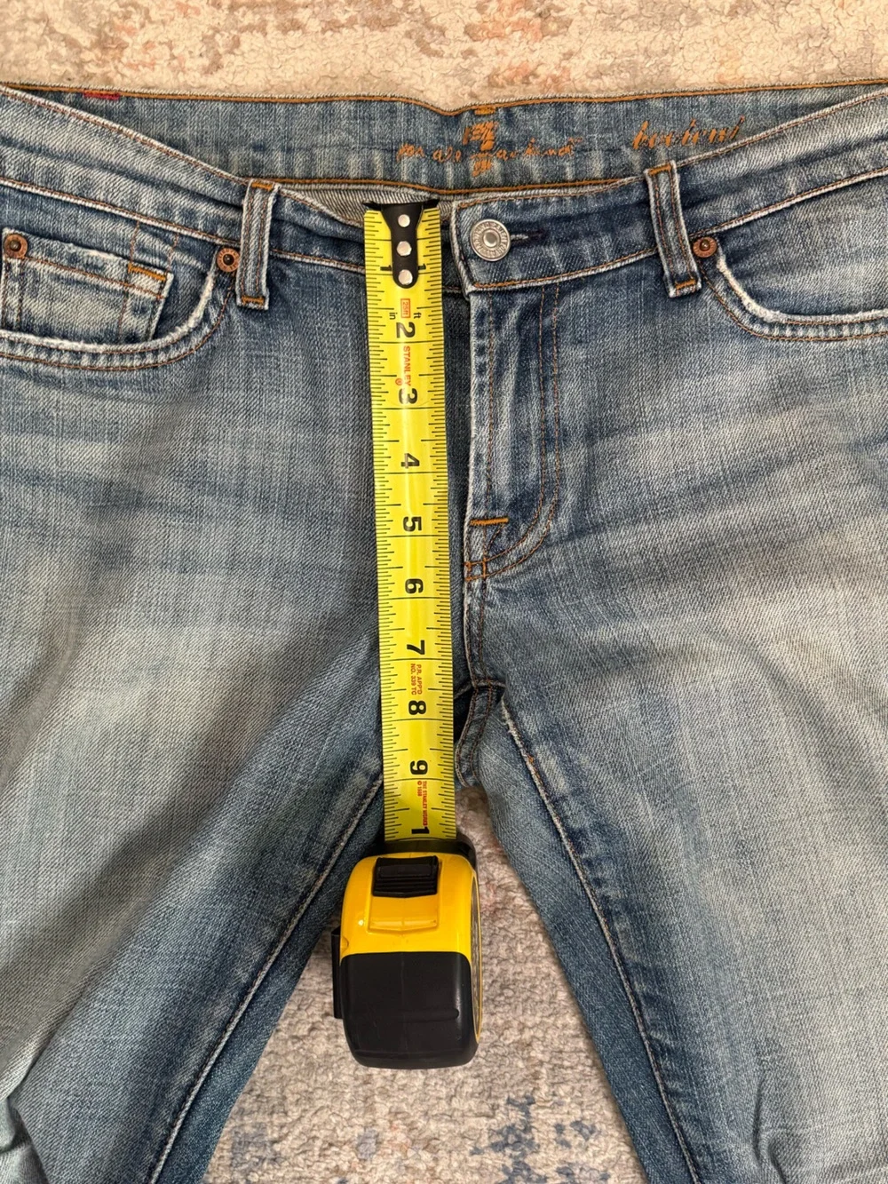 7 For All Mankind Bootcut Jeans Light Wash Stretch Denim Y2K